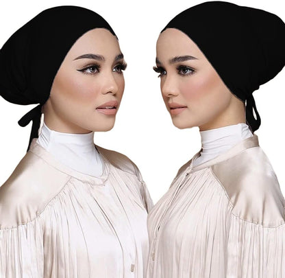 Women Under Scarf Hat Hijab Cap Islamic Muslim Under Scarf Hijab Cap with Tie-Back Closure V1259-DP01-A-3729