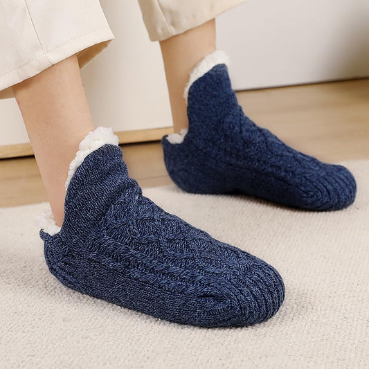 Unisex Fluffy Fuzzy Warm Slipper Socks for Men Women, Thick Fleece Lined Non-Slip Socks Indoor Floor V1259-DP01-A-3732