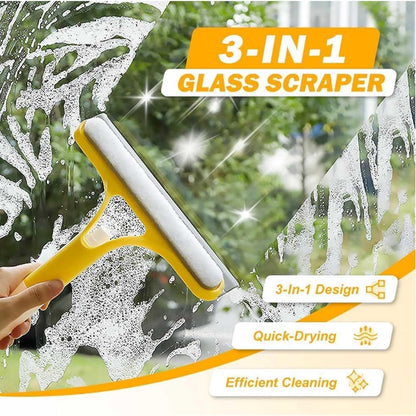 Recyclable Silicone Window Squeegee Kit, 3 in 1 Window Cleaning Scraper, Squeegee and Scrubber with Spray, V1259-DP01-A-3735