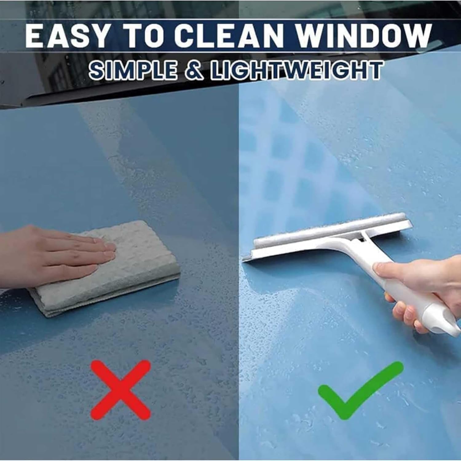 Recyclable Silicone Window Squeegee Kit, 3 in 1 Window Cleaning Scraper, Squeegee and Scrubber with Spray, V1259-DP01-A-3735
