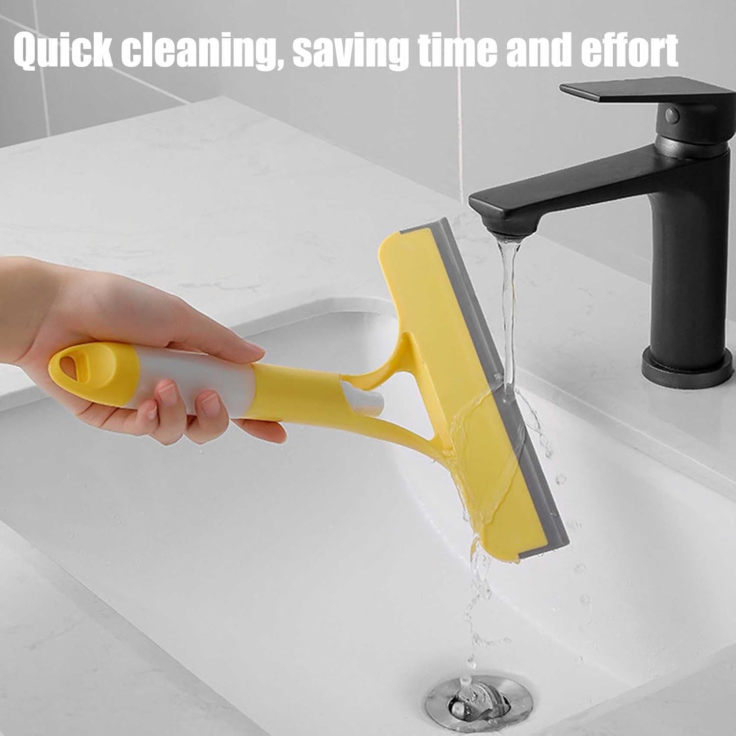 Recyclable Silicone Window Squeegee Kit, 3 in 1 Window Cleaning Scraper, Squeegee and Scrubber with Spray, V1259-DP01-A-3735