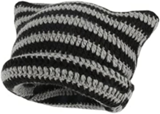 Crochet Hats for Women Cat Beanie Vintage Beanies Women Fox Hat Grunge Accessories Slouchy Beanies for Women V1259-DP01-A-3739