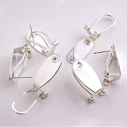 Silver-plated Fingernail earring post For Beaded American Earring 50 Pieces/lot V1259-DP01-A-3745