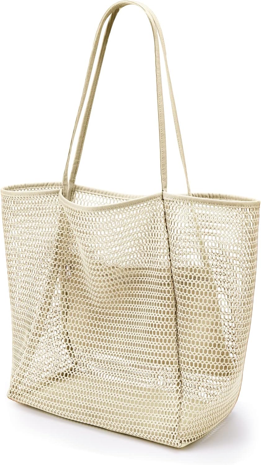 Oversized Beach Tote Bag, Semi Mesh Tote Bag Foldable MAX 35L Laundry Tote Bag For Beach Picnic Laundry V1259-DP01-A-3748