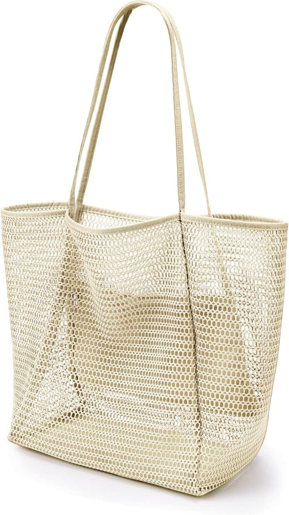 Oversized Beach Tote Bag, Semi Mesh Tote Bag Foldable MAX 35L Laundry Tote Bag For Beach Picnic Laundry V1259-DP01-A-3748