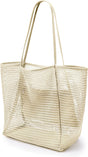 Oversized Beach Tote Bag, Semi Mesh Tote Bag Foldable MAX 35L Laundry Tote Bag For Beach Picnic Laundry V1259-DP01-A-3748