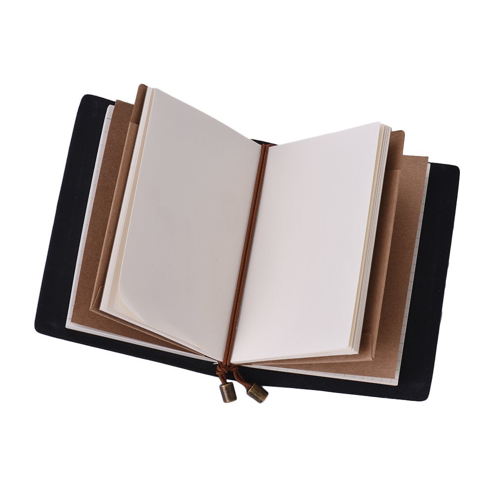 Leather Soft Cover Refillable Journal Notebook with Elastic Strap Diary Travel Business Notepad Lined Blank V1259-DP01-A-3749