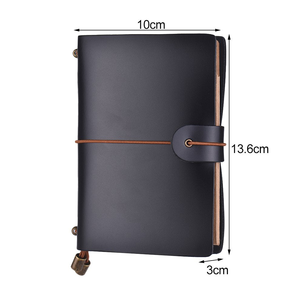 Leather Soft Cover Refillable Journal Notebook with Elastic Strap Diary Travel Business Notepad Lined Blank V1259-DP01-A-3749