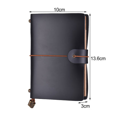 Leather Soft Cover Refillable Journal Notebook with Elastic Strap Diary Travel Business Notepad Lined Blank V1259-DP01-A-3749
