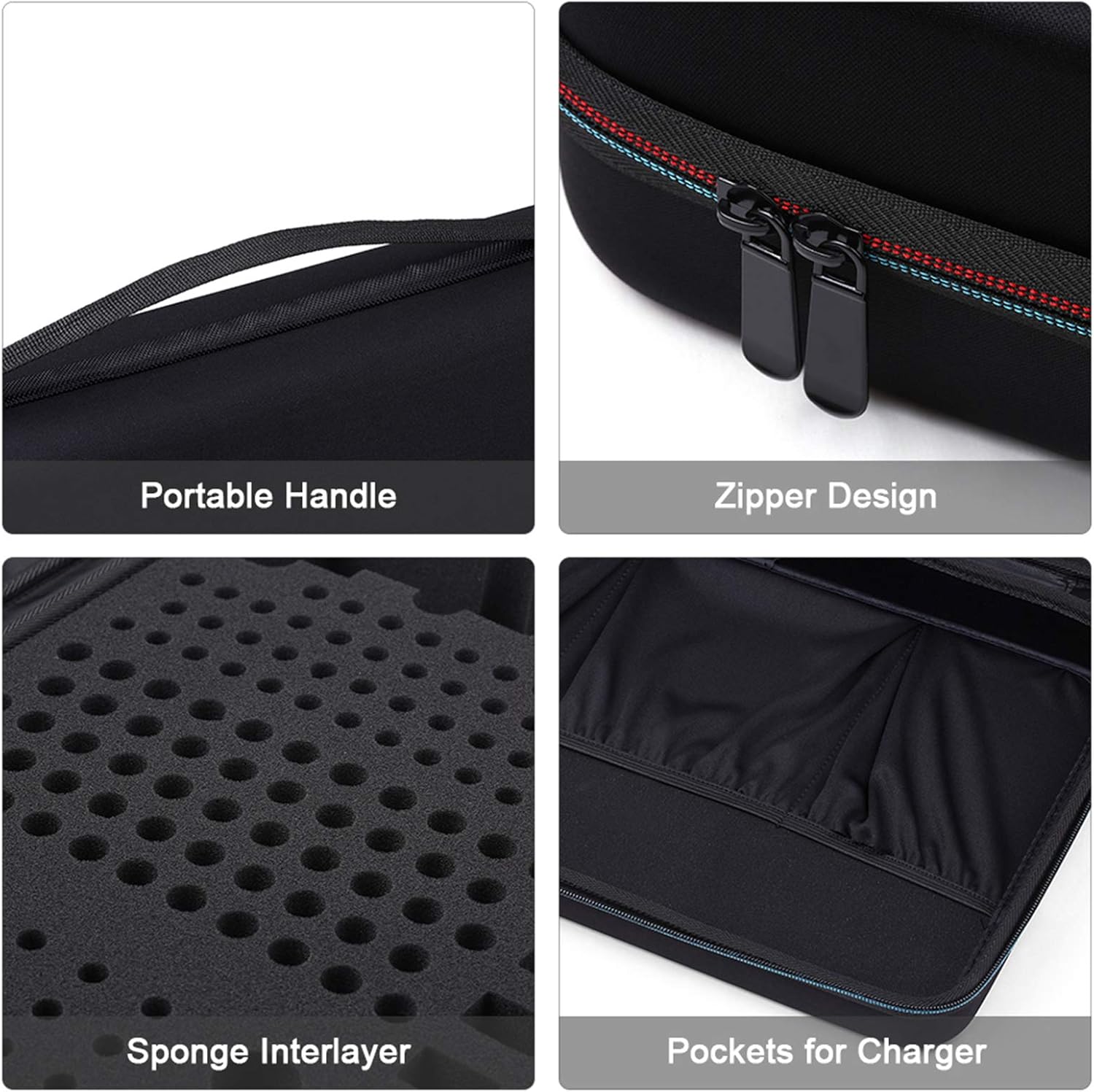 Black EVA Battery Organizer Case with Zipper, Holds 146 Batteries (6D 8C 13 9V 61AA 58AAA), Compact V1259-DP01-A-3754