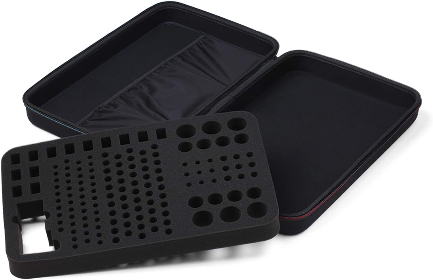 Black EVA Battery Organizer Case with Zipper, Holds 146 Batteries (6D 8C 13 9V 61AA 58AAA), Compact V1259-DP01-A-3754