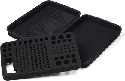 Black EVA Battery Organizer Case with Zipper, Holds 146 Batteries (6D 8C 13 9V 61AA 58AAA), Compact V1259-DP01-A-3754