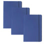 3Pcs Leatherette A6 Journal Writing Notebook Elastic Band Lined Paper School Office Supplies (Blue) V1259-DP01-A-3757