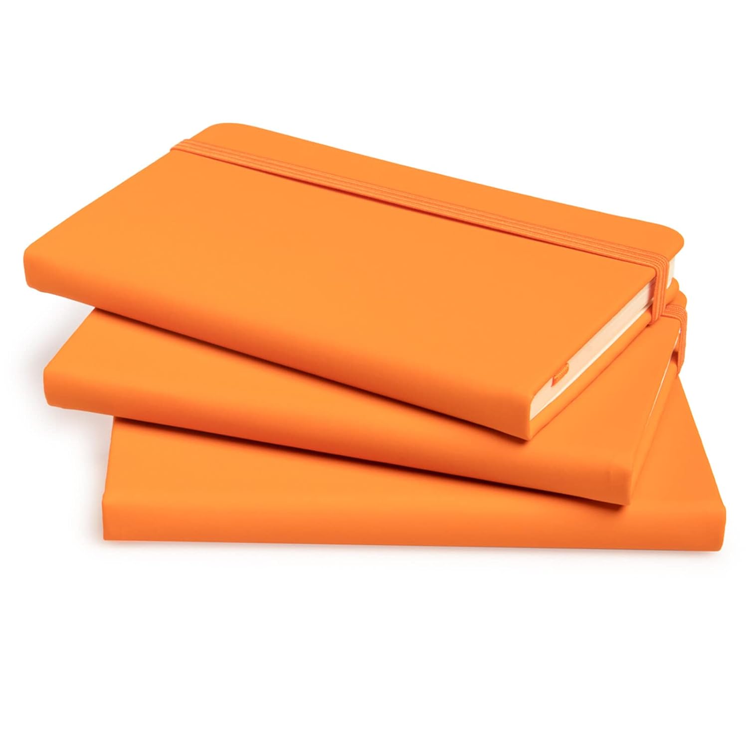 3Pcs Leatherette A6 Journal Writing Notebook Elastic Band Lined Paper School Office Supplies (Blue) V1259-DP01-A-3757