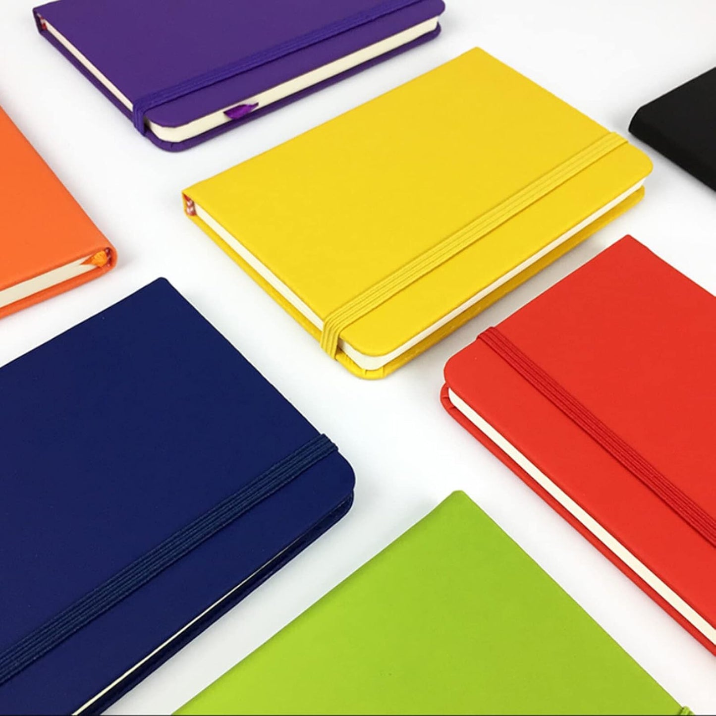 3Pcs Leatherette A6 Journal Writing Notebook Elastic Band Lined Paper School Office Supplies (Blue) V1259-DP01-A-3757