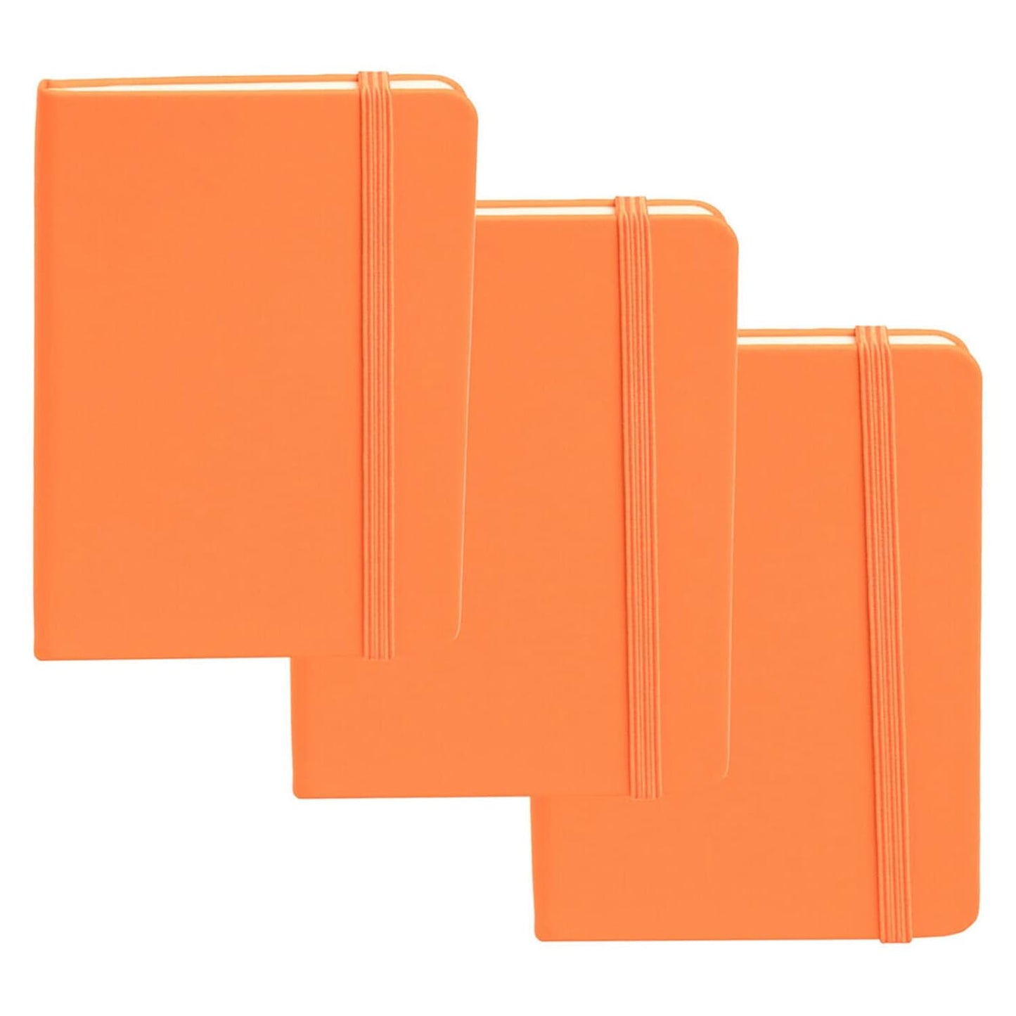 3Pcs Leatherette A6 Journal Writing Notebook Elastic Band Lined Paper School Office Supplies (Blue) V1259-DP01-A-3757