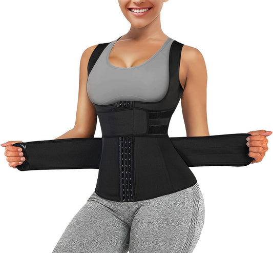 Women's Waist Trainer Vest Corset Belt with -Layer Compression, Steel Bones, U-Shape Design for Abdominal V1259-DP01-A-3770