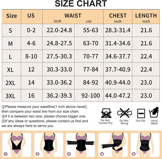 Women's Waist Trainer Vest Corset Belt with -Layer Compression, Steel Bones, U-Shape Design for Abdominal V1259-DP01-A-3770
