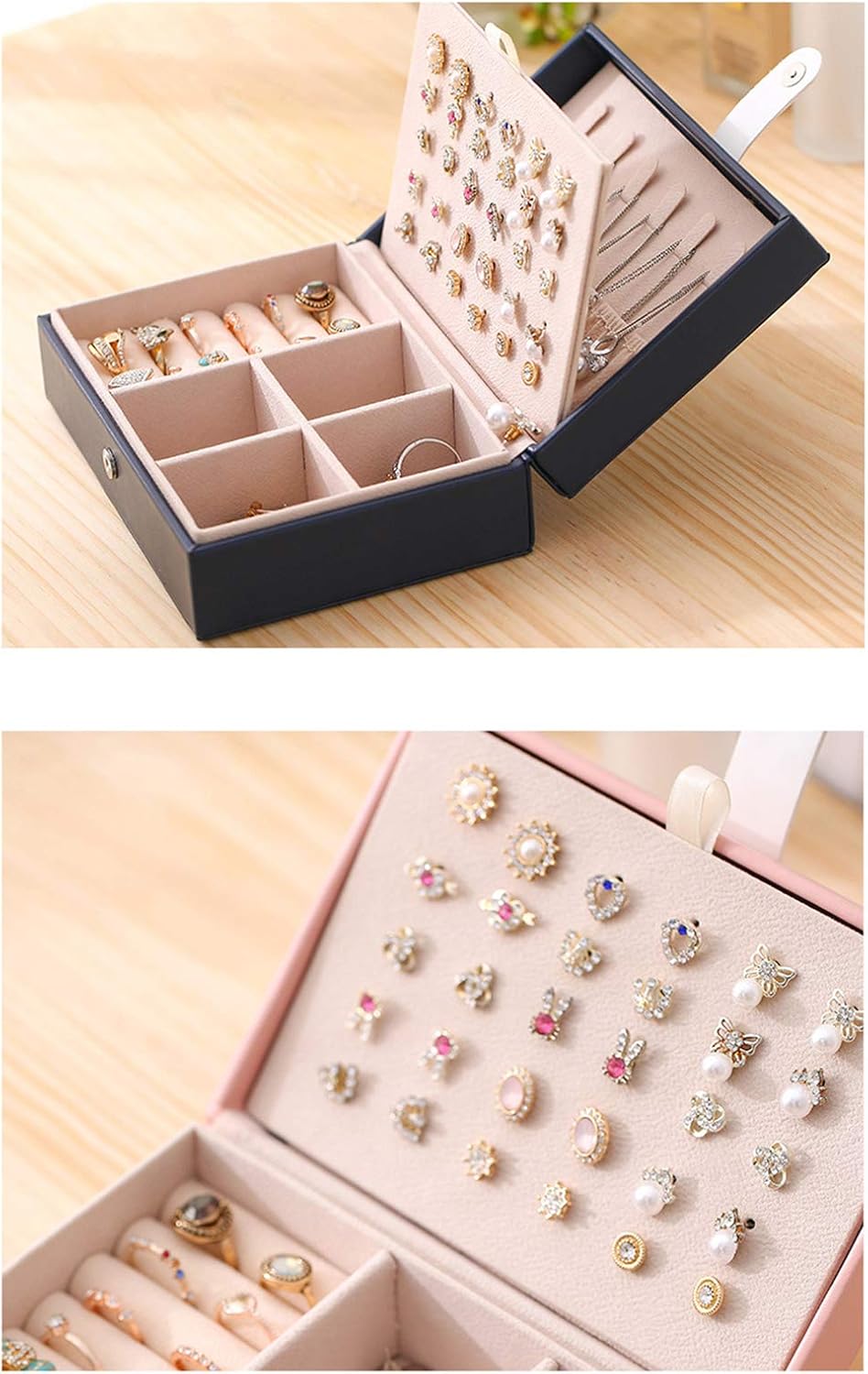 Stylish and Functional PU Leather Jewelry Storage Box for Organized Accessories V1259-DP01-A-3777