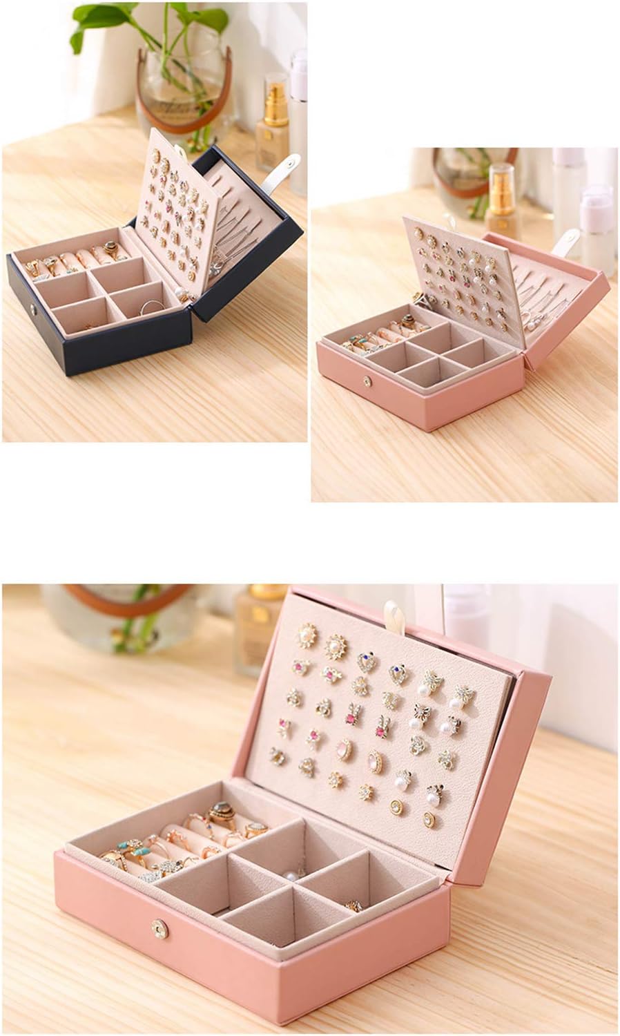 Stylish and Functional PU Leather Jewelry Storage Box for Organized Accessories V1259-DP01-A-3777