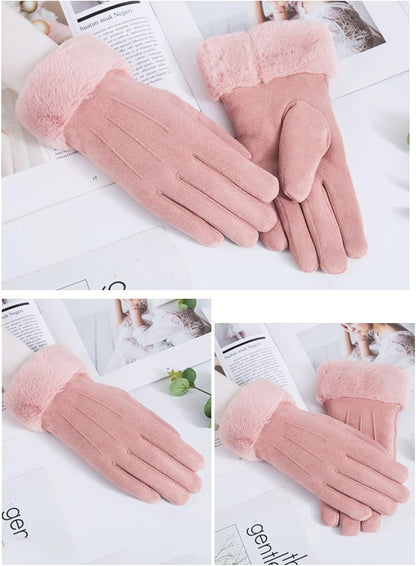 Winter Touch Screen with Soft Velvet Lining, Stylish Faux Suede Leather & Polyester Design for Women V1259-DP01-A-3779