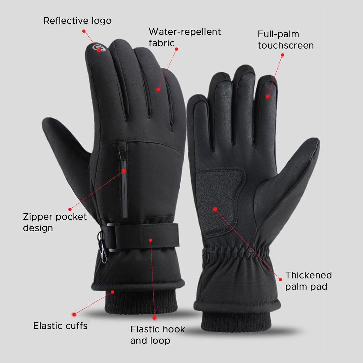 Waterproof Anti-Slip Touchscreen Winter for Skiing, Snowboarding, and Outdoor Activities V1259-DP01-A-3781