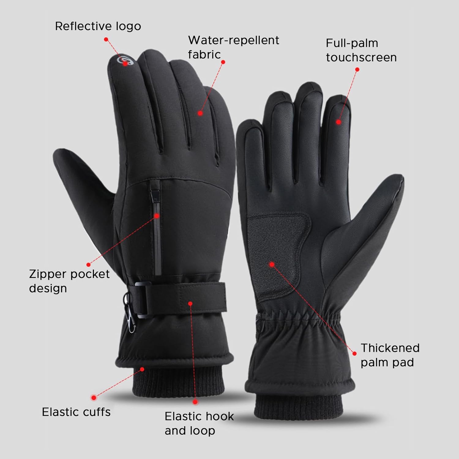 Waterproof Anti-Slip Touchscreen Winter for Skiing, Snowboarding, and Outdoor Activities V1259-DP01-A-3781