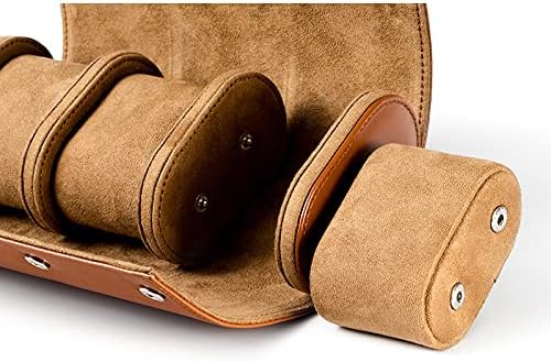 Premium Leather Mechanical Watch Storage Box - 3 Slot Dustproof Travel Case for Home Use, Brown V1259-DP01-A-3784