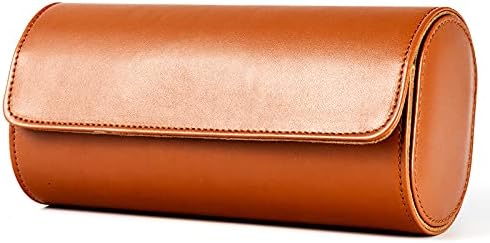 Premium Leather Mechanical Watch Storage Box - 3 Slot Dustproof Travel Case for Home Use, Brown V1259-DP01-A-3784