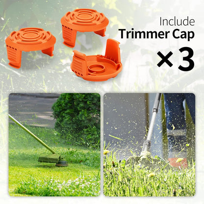 Spool Cap Cover for Worx,Trimmer Replacement Spool Cap Covers for Worx,Suitable for Worx Weed Eater (3 Pack) V1259-DP01-A-3786