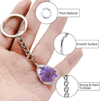 100 Pack Metal Keychains,1 Inch Split Key Chain Rings with Chain and Open Jump Rings for Keychain Making and V1259-DP01-A-3787