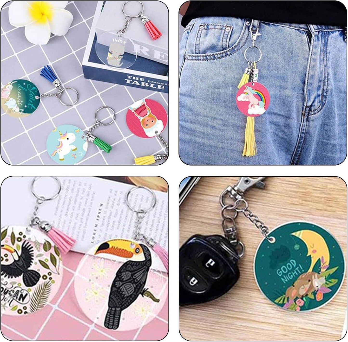 100 Pack Metal Keychains,1 Inch Split Key Chain Rings with Chain and Open Jump Rings for Keychain Making and V1259-DP01-A-3787