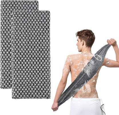 Extra Long Exfoliating Cloth, Deep Cleaning Exfoliating Towel, Reusable Exfoliating Body Scrubber (2 Pcs V1259-DP01-A-3799