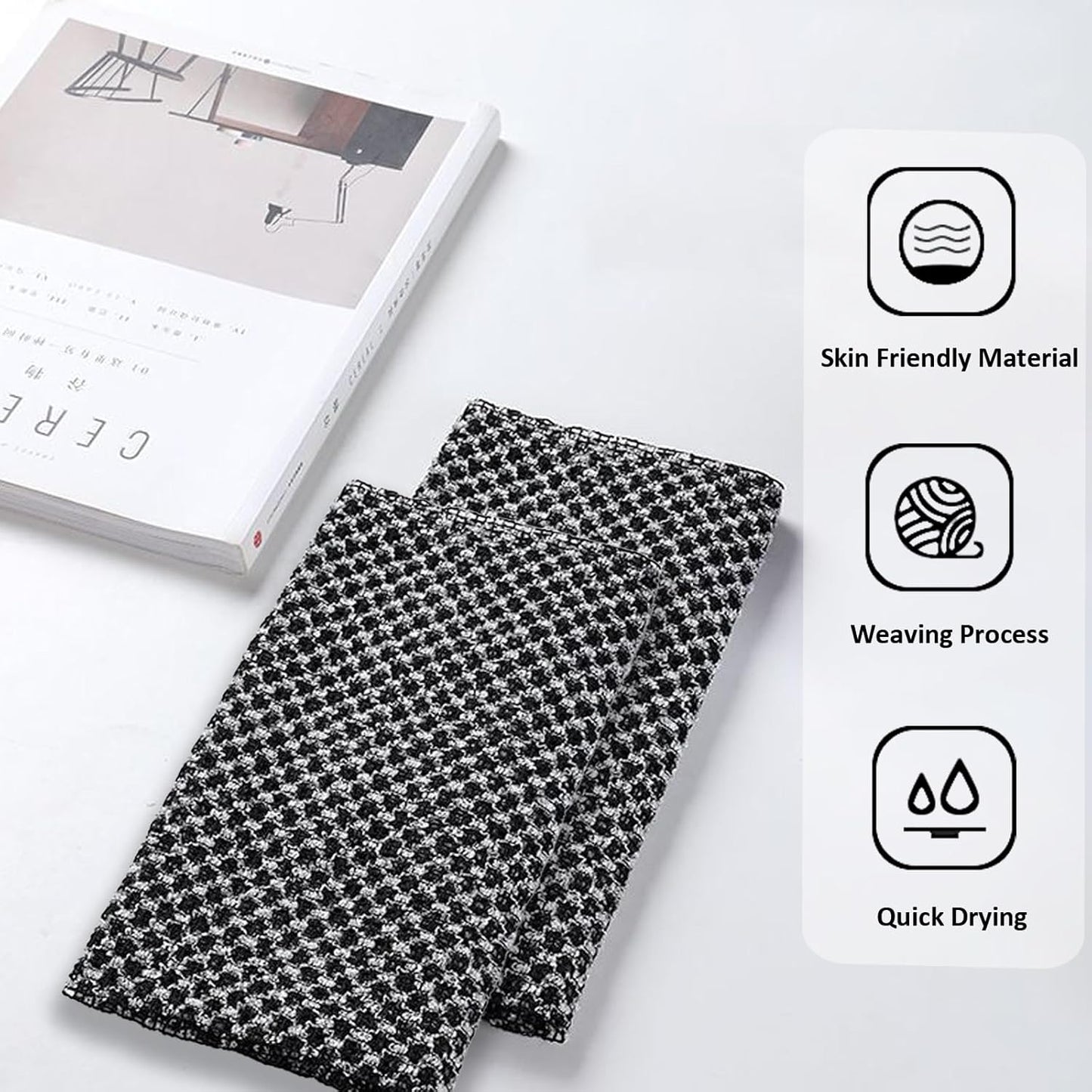 Extra Long Exfoliating Cloth, Deep Cleaning Exfoliating Towel, Reusable Exfoliating Body Scrubber (2 Pcs V1259-DP01-A-3799