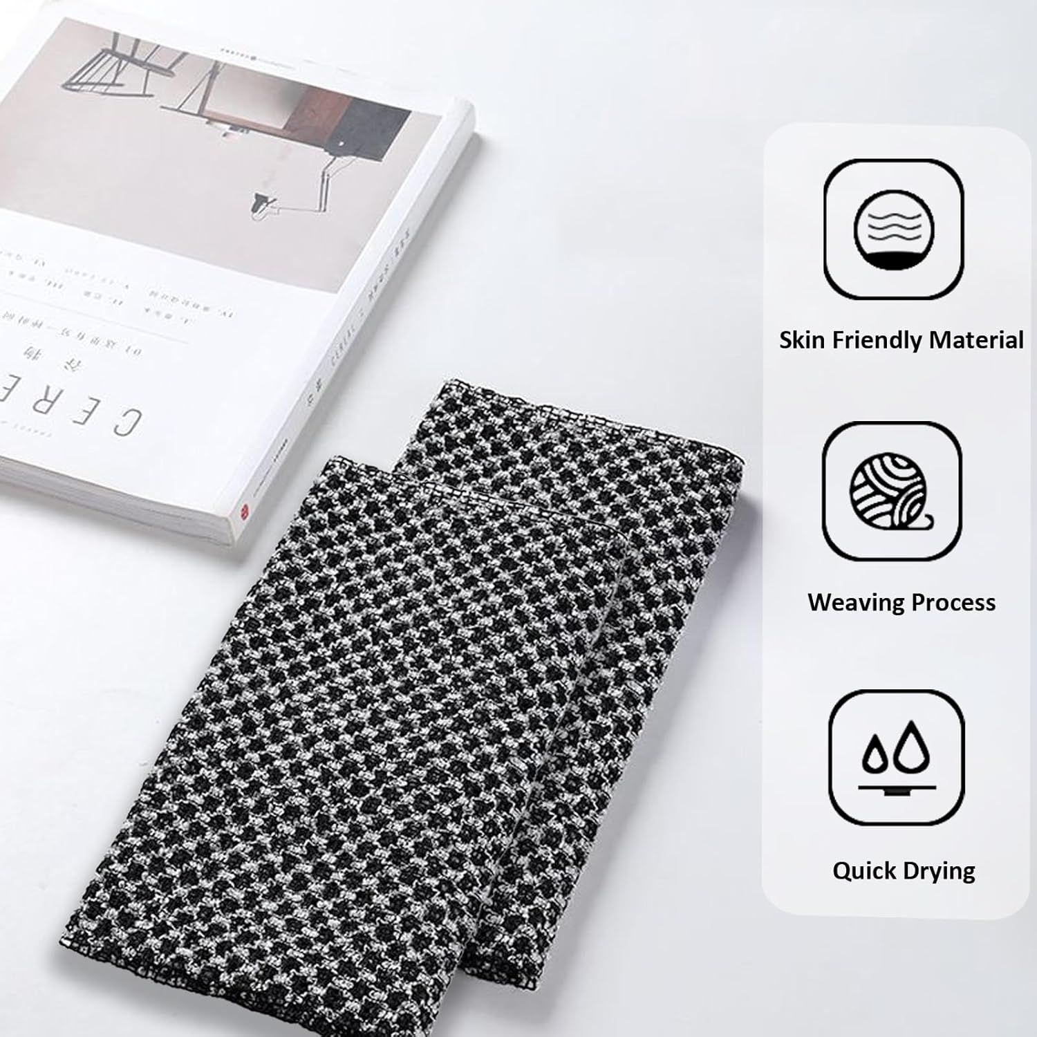Extra Long Exfoliating Cloth, Deep Cleaning Exfoliating Towel, Reusable Exfoliating Body Scrubber (2 Pcs V1259-DP01-A-3799