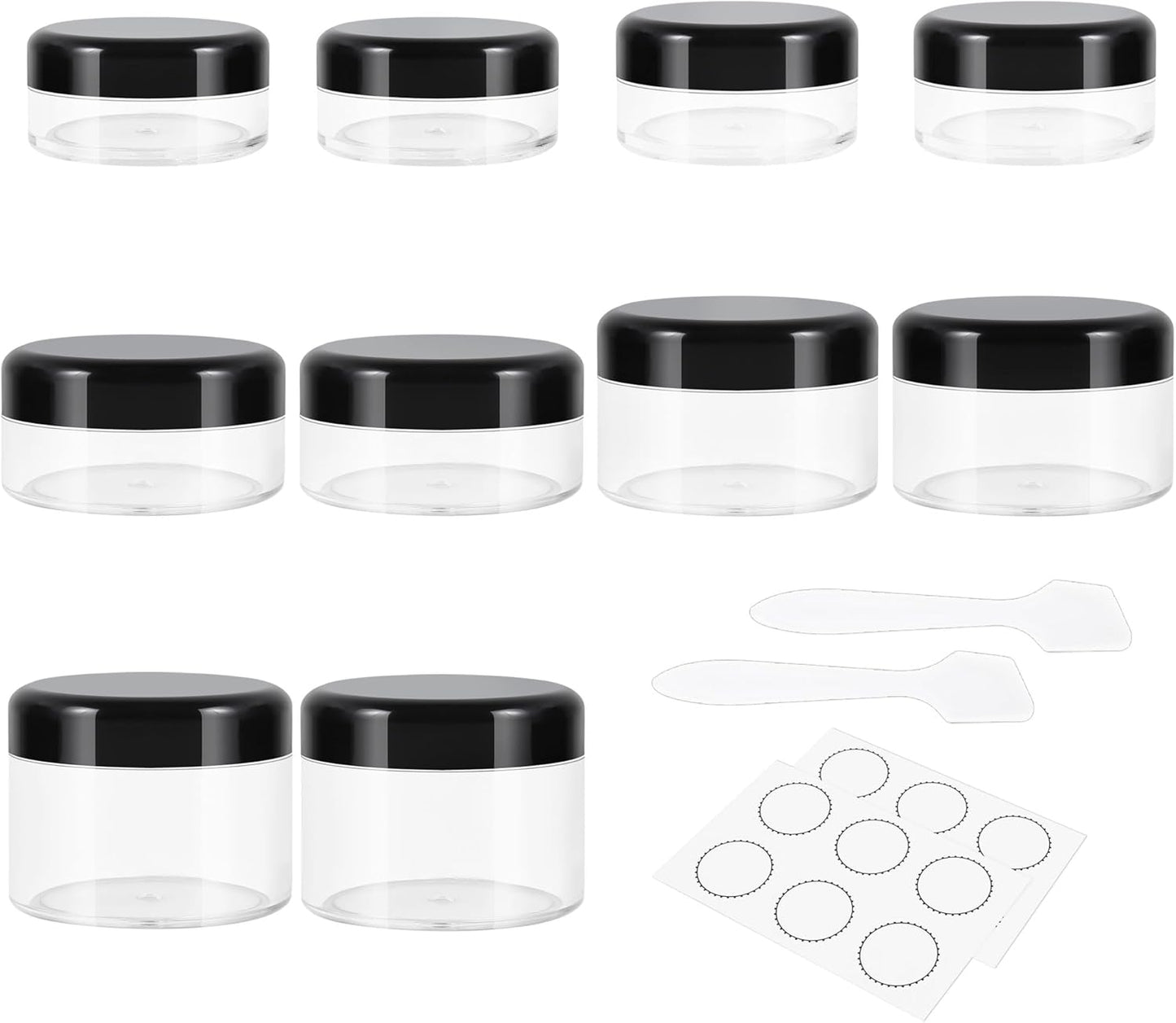 10 Pieces Small Travel Containers, 3/5/10/15/20 Gram Size for Creams, Sample With Screw Lids, 12Pcs V1259-DP01-A-3804