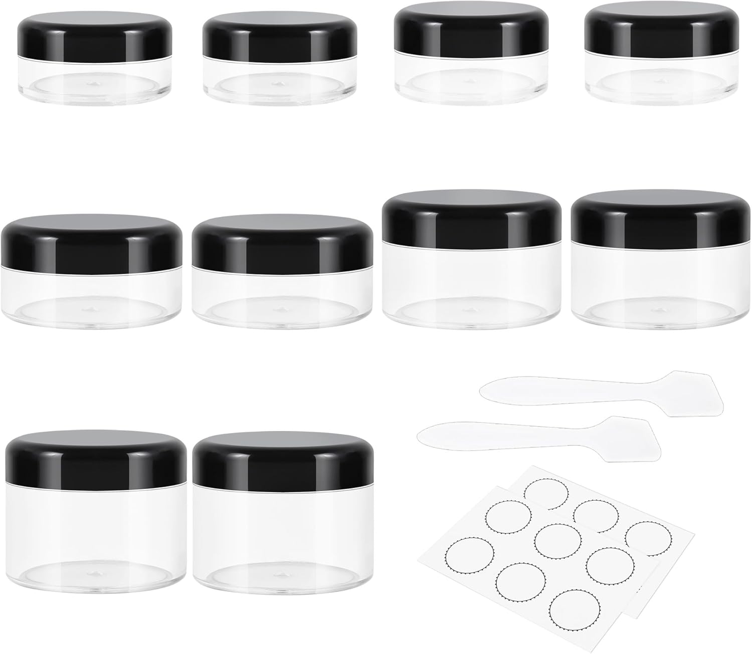 10 Pieces Small Travel Containers, 3/5/10/15/20 Gram Size for Creams, Sample With Screw Lids, 12Pcs V1259-DP01-A-3804