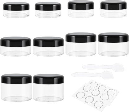 10 Pieces Small Travel Containers, 3/5/10/15/20 Gram Size for Creams, Sample With Screw Lids, 12Pcs V1259-DP01-A-3804