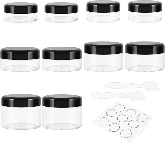 10 Pieces Small Travel Containers, 3/5/10/15/20 Gram Size for Creams, Sample With Screw Lids, 12Pcs V1259-DP01-A-3804