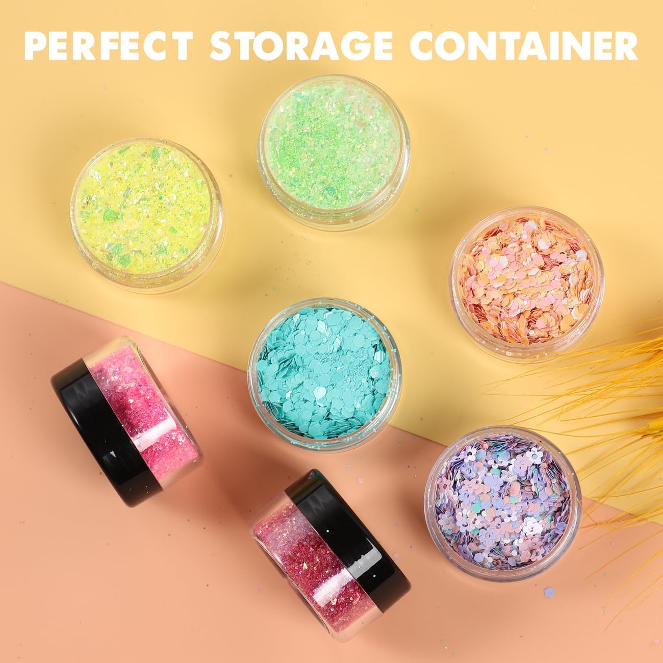 10 Pieces Small Travel Containers, 3/5/10/15/20 Gram Size for Creams, Sample With Screw Lids, 12Pcs V1259-DP01-A-3804