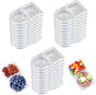 2 Compartment Snack Containers with Lids, Small Reusable Plastic Clear Snack Containers for School, Home, V1259-DP01-A-3815