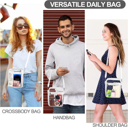Clear Bag Stadium Approved, Clear Purse Crossbody Bag, Adjustable Shoulder Strap Clear Bags for Concerts V1259-DP01-A-3816