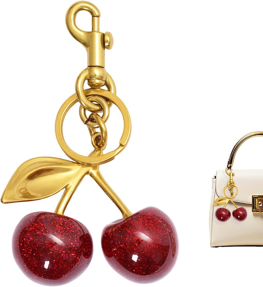 Women Purse Vintage Pearl Sweet Cherry Bag Charm Keychain Decor for Women Handbag V1259-DP01-A-3826