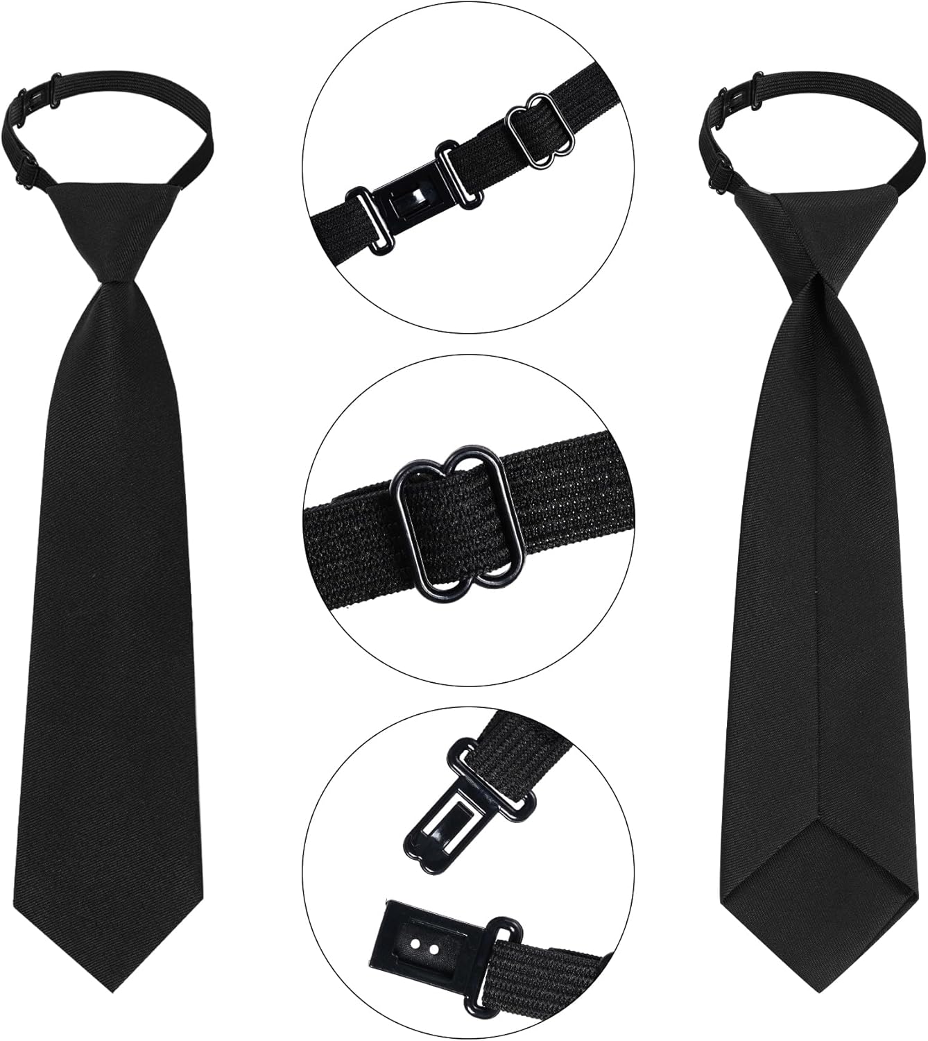 2pcs Boy's Necktie Pre-tied Adjustable Neck Strap Tie for Wedding Graduation School Uniforms V1259-DP01-A-3832