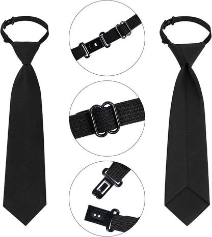 2pcs Boy's Necktie Pre-tied Adjustable Neck Strap Tie for Wedding Graduation School Uniforms V1259-DP01-A-3832