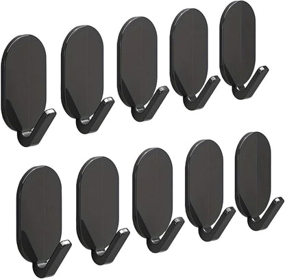Heavy-Duty Adhesive Wall Hooks, 10-Pack - No-Drill, Damage-Free Installation for Multi-Purpose Use in V1259-DP01-A-3834