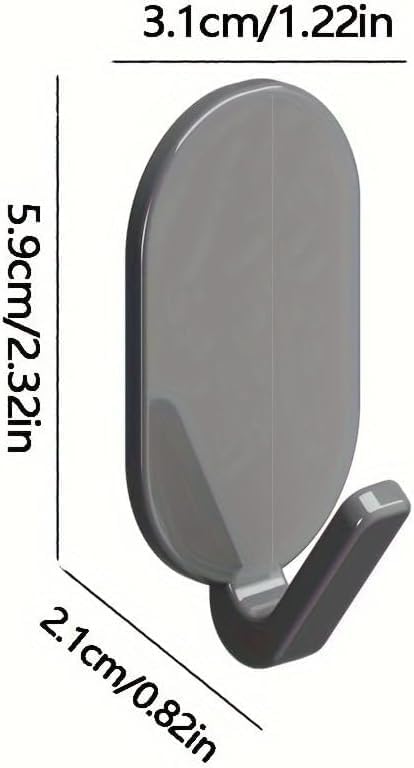 Heavy-Duty Adhesive Wall Hooks, 10-Pack - No-Drill, Damage-Free Installation for Multi-Purpose Use in V1259-DP01-A-3834