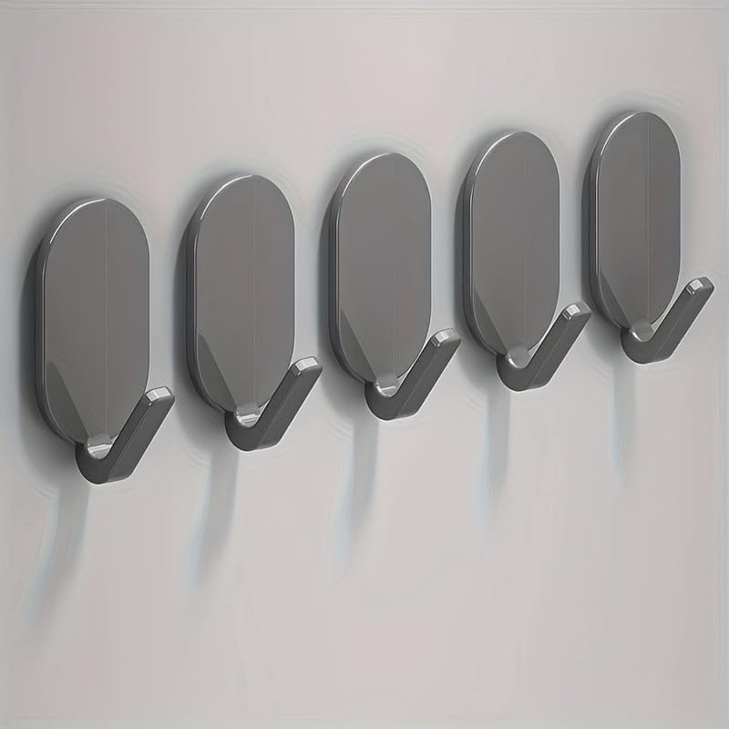 Heavy-Duty Adhesive Wall Hooks, 10-Pack - No-Drill, Damage-Free Installation for Multi-Purpose Use in V1259-DP01-A-3834