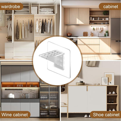 12Pcs Punch Free Shelf Support Peg, Self Adhesive Support Shelf Bracket, Strong Load Bearing for Shelves V1259-DP01-A-3837