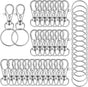 104PCS Swivel Lanyard snap Hook with Key Rings (Silver, 1.2inch(32mm)) V1259-DP01-A-3840